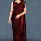 Lycra Blend Solid Saree for Women (Navy Blue, 6.3 m)