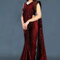 Lycra Sequence Saree for Women (Purple, 6.3 m)
