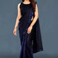 Lycra Sequence Saree for Women (Purple, 6.3 m)